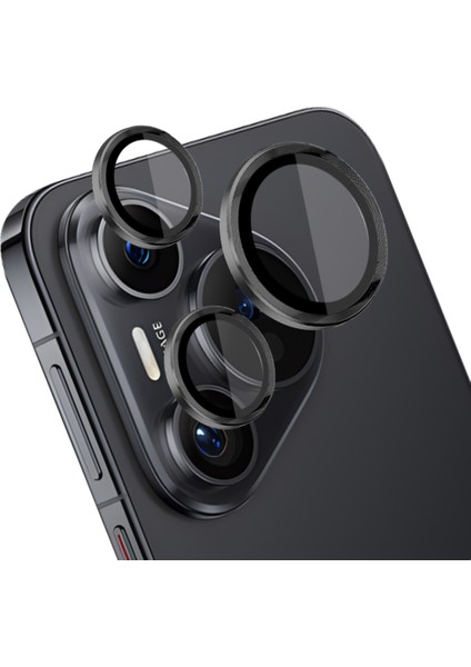 1 Takım Huawei Pura 70 Kamera Lens Koruyucu Temperli Cam + Metal Halka Lens Koruması (Yurt Dışından)