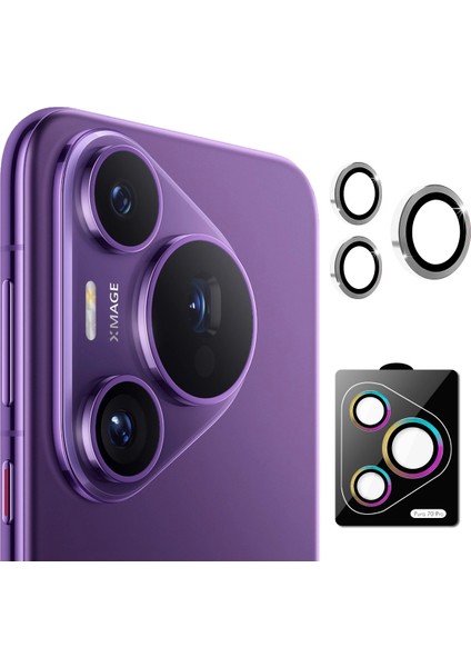 Huawei Pura 70 Pro / Pura 70 Pro Plus 1 Takım Arka Kamera Lens Koruyucu Metal Halka Lens Filmi (Yurt Dışından)