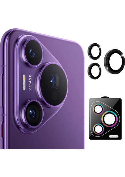 Huawei Pura 70 Pro / Pura 70 Pro Plus 1 Takım Arka Kamera Lens Koruyucu Metal Halka Lens Filmi (Yurt Dışından)