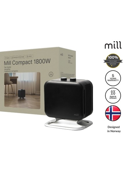 Compact PTC Isıtıcı Fan 1800W - Siyah