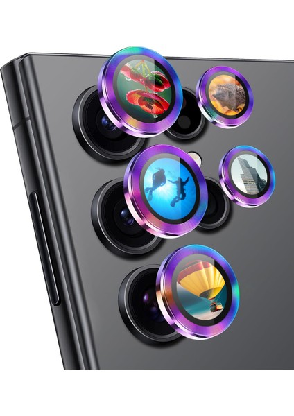 Samsung Galaxy S23 Ultra 9h Temperli Cam Hd Arka Kamera Lens Koruyucu 1 Takım Lens Filmi (Yurt Dışından)