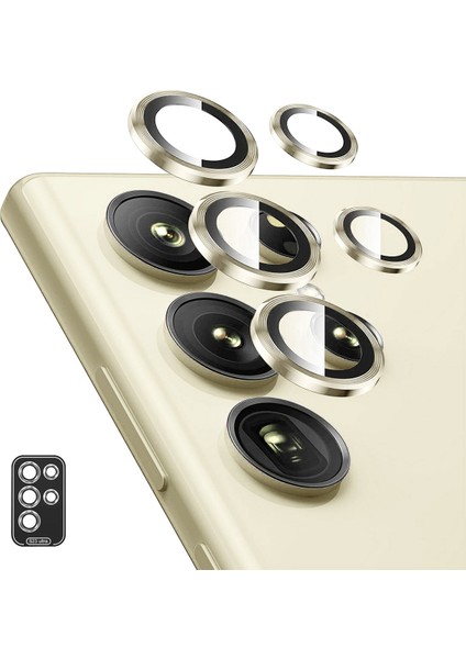 Samsung Galaxy S24 Ultra Kamera Lens Koruyucu Alüminyum Alaşımlı + Temperli Cam Çizilmez (Yurt Dışından)