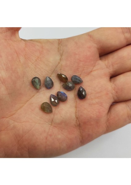 10 mm Doğal Faset Kesim Labradorit Taşı Kabaşon Gri Doğa Temalı Takı Uygunluğu
