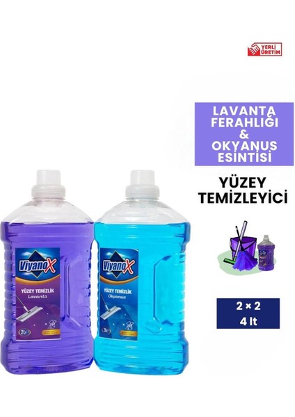 Yüzey Temizleyici Lavanta Ferahlığı 2 Lt & Viyanox Yüzey Temizleyici Okyanus Esintisi 2 Lt
