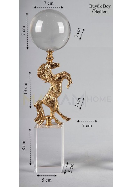 TeknoTrust Altın Metal Atlı Küre 2'li Set, Cam, 28x6 cm, Şık ve Zarif Dekorasyon Parçası fırsatları
