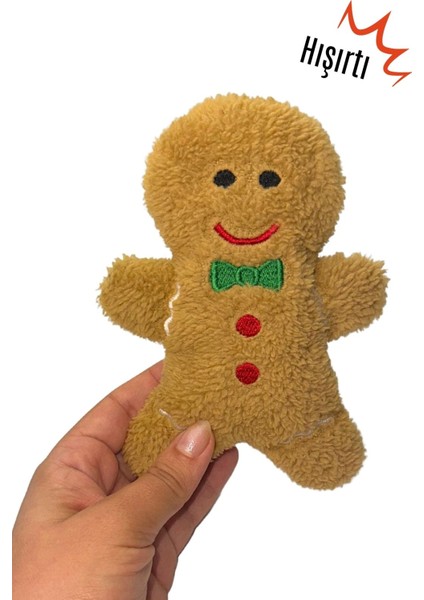 Yılbaşı Temalı Kedi Oyuncağı Hışırtı Sesli Peluş Kurabiye - Gingerbread Sesli Kedi Oyuncağı