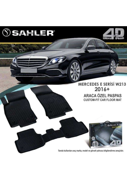 Mercedes E Seri W213 2016-2020 4.5D Havuzlu Paspas Siyah