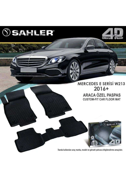 Mercedes E Seri W213 2016-2020  4.5D Havuzlu Paspas Siyah