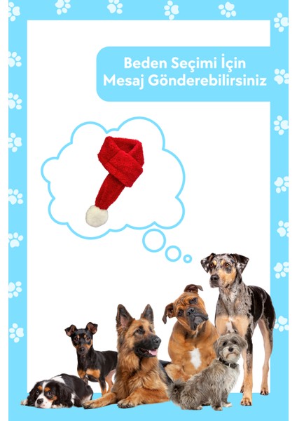 Kırmızı Renkli Köpek Atkısı S M L Beden Seçenekleri ile Yılbaşı Temalı Köpek Aksesuarı
