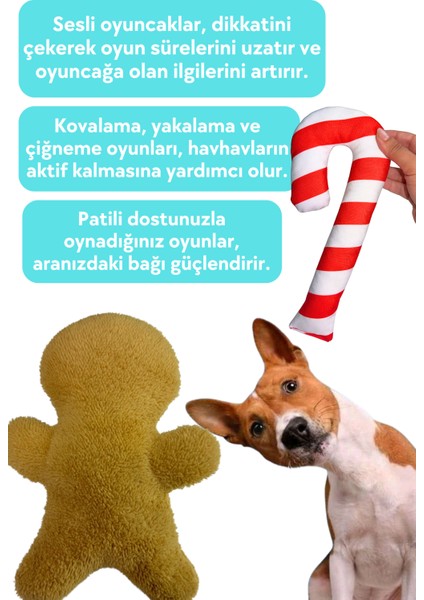 Havrika Yıllar Köpek Oyuncak Seti Hışırtılı Peluş Kurabiye, Vikvikli Peluş Şeker Köpek Oyuncakları Yılbaşı Hediyesi
