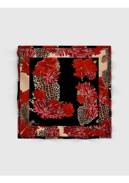 Ros Kadın Eşarp Kırmızı Siyah Ipek Twill modelleri