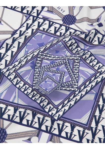 Joensuu Kadın Bandana Beyaz Mor Ipek Twill fiyatları