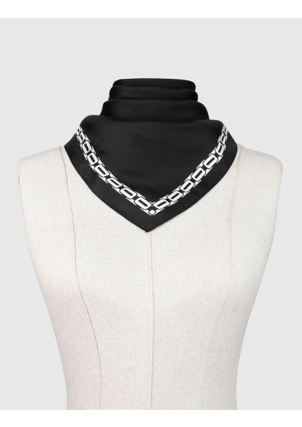 Mersa Kadın Eşarp Beyaz Siyah Ipek Twill fiyatları