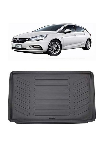 Opel Astra K HB 2015 Sonrası Stepneli 3D Bagaj Havuzu Siyah