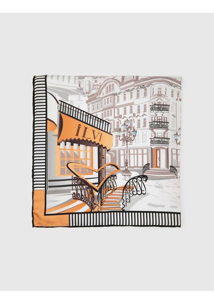 Bascuas Kadın Bandana Turuncu-Vizon Ipek Twil