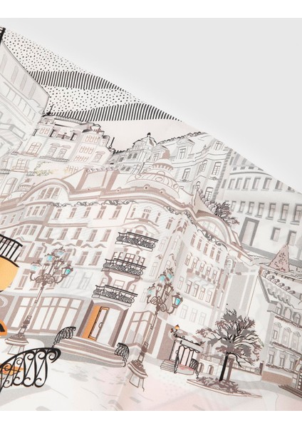 Bascuas Kadın Bandana Turuncu-Vizon Ipek Twil fırsatları