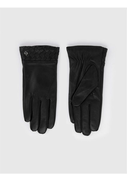 Fanny Kadın Deri Eldiven Siyah