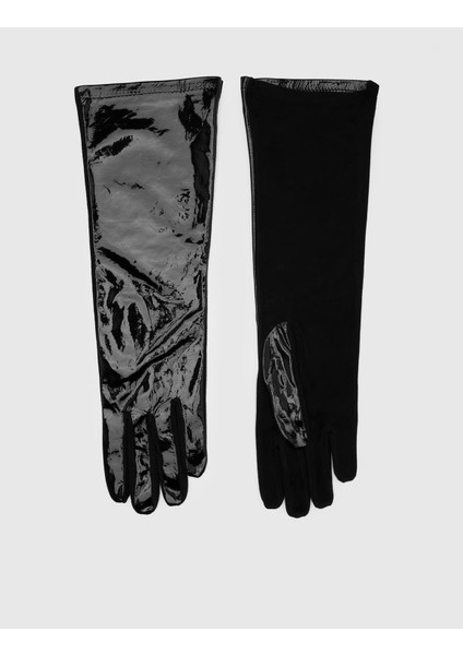 Compton Kadın Eldiven Siyah Süet Rugan Deri modelleri