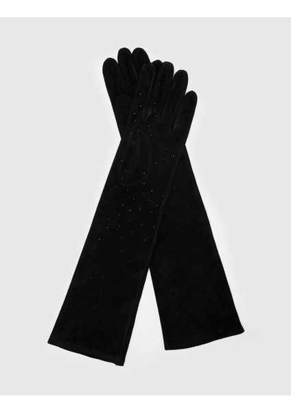 Watson Kadın Eldiven Siyah Hakiki Süet Deri Taşlı fırsatları