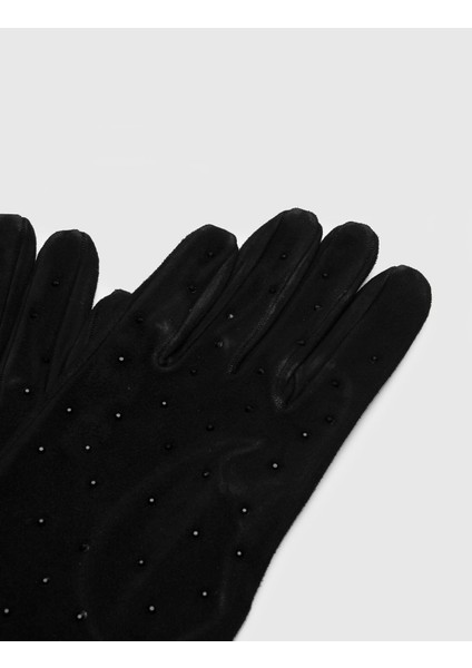 Watson Kadın Eldiven Siyah Hakiki Süet Deri Taşlı fiyatları