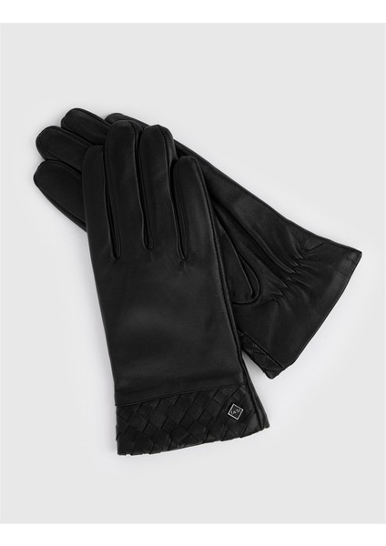 Fanny Kadın Deri Eldiven Siyah