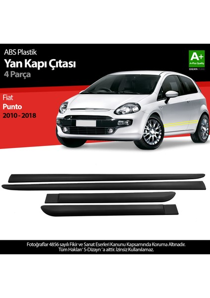 Fiat Punto Abs Plastik Yan Kapı Koruma Çıtası 2010-2018 A+ Kalite