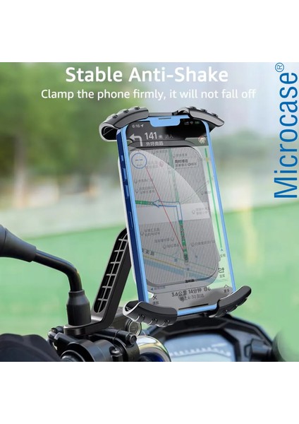 360 Derece Döner Bisiklet Scooter Motor Aynadan Telefon Tutucu AL4576 Siyah modelleri