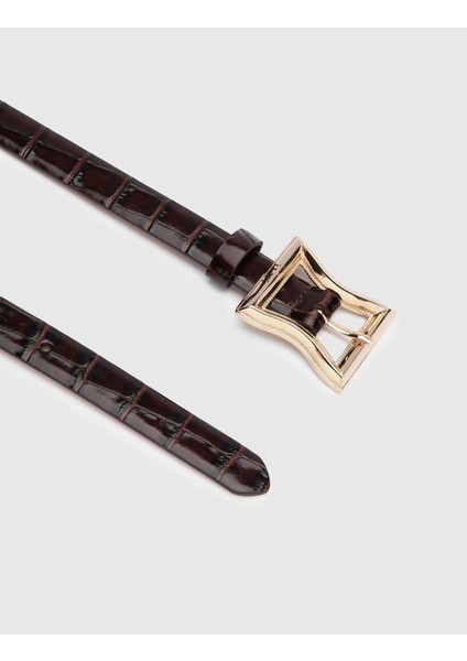 Fidelya Kadın Kemer Kahverengi Hakiki Kroko Deri indirimleri