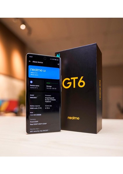 GT6 5g 24 GB Ram 12gb 12gb'a Kadar Dinamik Ram 256gb) 808 Oıs Kamera Next Aı Realme Türkiye garantili