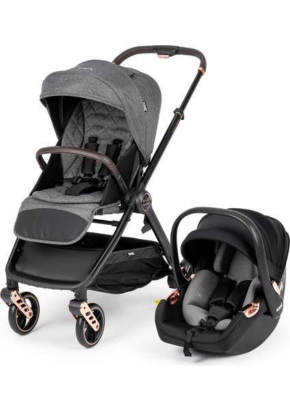 X-Go Ultimate Travel Sistem Bebek Arabası Rose Gold Gri