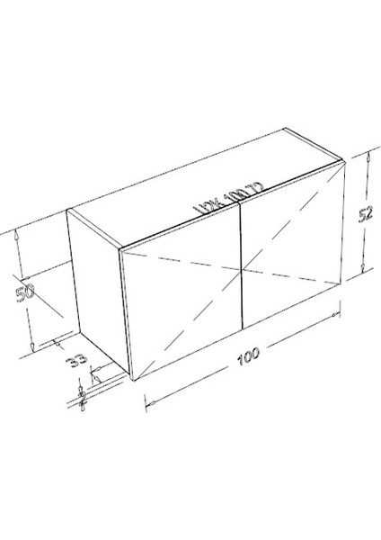 Pamir 100 Cm Mdf Çok Amaçlı Mutfak Üst Dolabı