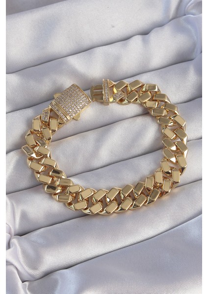 Vip Seri Gurmet Zirkon Taşlı Gold Renk Bileklik - TJ-BB6173