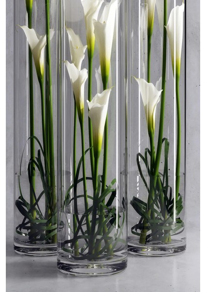 Denizli El Imalatı Silindir Cam Vazo Set 3lü (12 Çap) indirimleri