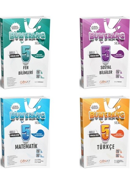 Günay Yayınları 5. Sınıf Bumerang Etkinlikli Türkçe Matematik Fen Bilimleri Sosyal Bilgiler Soru Bankası Seti 2025