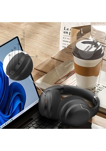 LH61 Katlanabilir Tasarımlı Tws Kulak Üstü Bluetooth Kulaklık V5.4 Siyah