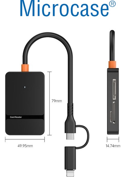 Type C Lightning USB 3.0 Çift Kart Okuyucu 8in1 USB Otg Sd/tf - AL4586