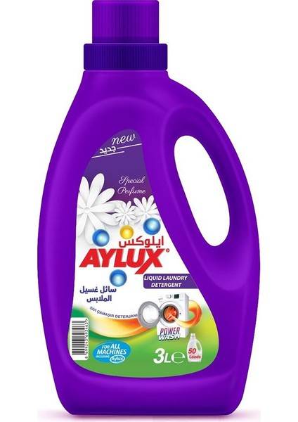 Aylux Çamaşır Detarjanı Sıvı Mor - Beyaz 3 Lt