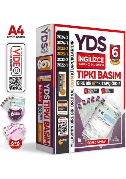 2025 YDS İngilizce ÖSYM Tıpkı Basım Çıkmış Soru 6lı Deneme Paketi Video/PDF Çözümlü Türkiye Geneli