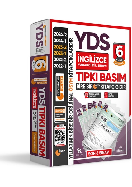 2025 YDS İngilizce ÖSYM Tıpkı Basım Çıkmış Soru 6lı Deneme Paketi Video/PDF Çözümlü Türkiye Geneli