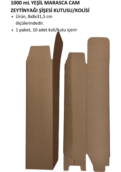 10 Adet x Maraska 1 Lt Cam Zeytinyağı/sirke Şişe - E Ticaret Kolisi 8X8X31.5 cm