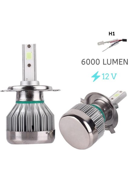 LED Far Ampulü H1-3500LMX2-30W-12V Buz Mavisi / LAAM700