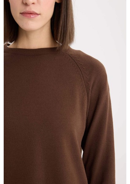 Regular Fit Yumuşak Dokulu Bisiklet Yaka Basic Düz Triko Kazak I6913AZ24WN indirimleri