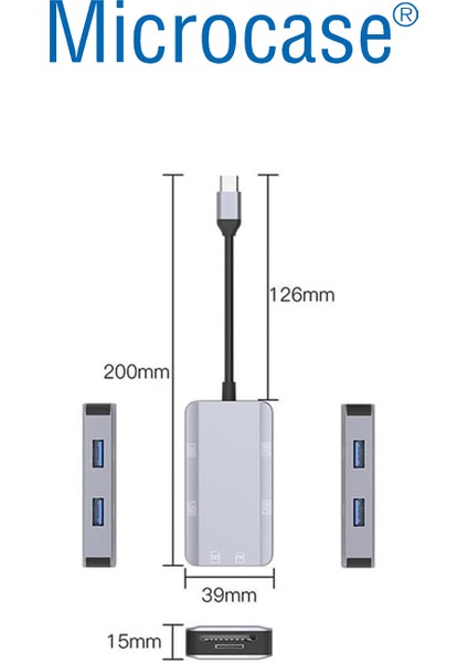 Type C 4xusb 3.0 Kart Okuyucu 6in1 USB Otg Sd/tf - AL4588