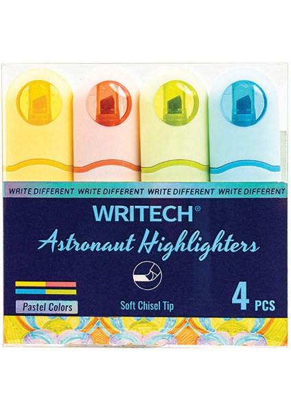 Wrıtech W-8154 Astronot Fosforlu Kalem Pastel 4 Renk - 4'lü