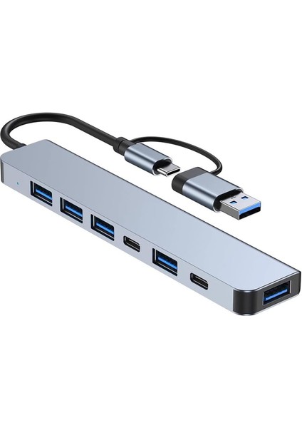 Type C To USB 3.0 7in1 Port Çoğaltıcı Hub Adaptör - AL4615