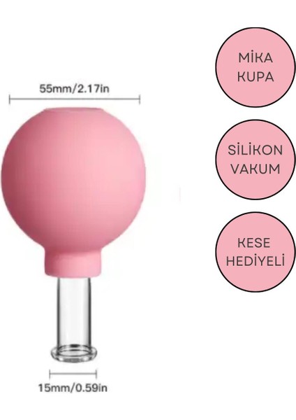 Mika Silikon Vakumlu Göz ve Burun Çevresi Masaj Kupası No:1 Pembe Renk