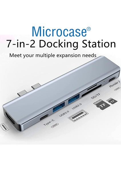 7in2 Type-C To Usb3.0 + Usb2.0 + Pd + HDMI + Sd/tf Kart Çoğaltıcı - AL4617