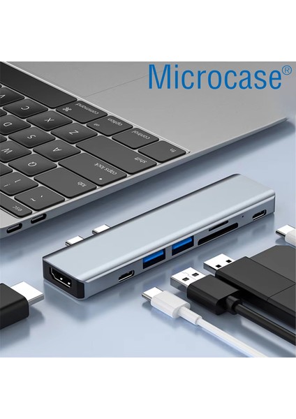 7in2 Type-C To Usb3.0 + Usb2.0 + Pd + HDMI + Sd/tf Kart Çoğaltıcı - AL4617