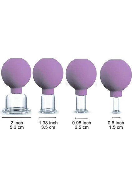 Mika Silikon Vakumlu Yüz Masaj Kupası 4'lü Set Mor Renk fiyatları