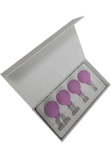 Mika Silikon Vakumlu Yüz Masaj Kupası 4'lü Set Mor Renk indirimleri